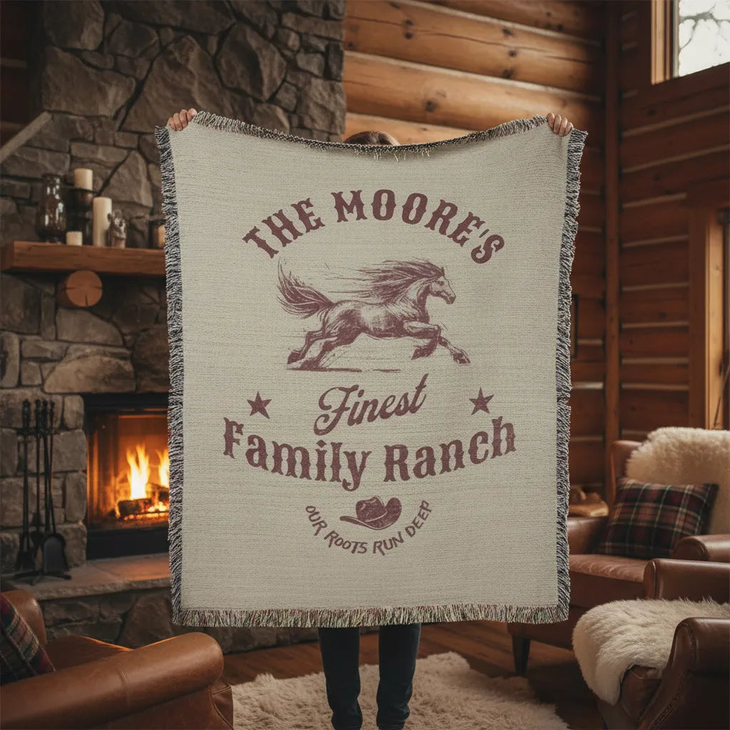 Finest Family Ranch Personalized Heirloom Woven Blanket