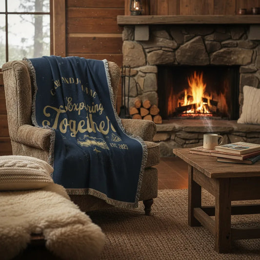 Exploring Together Personalized Adventure Woven Blanket