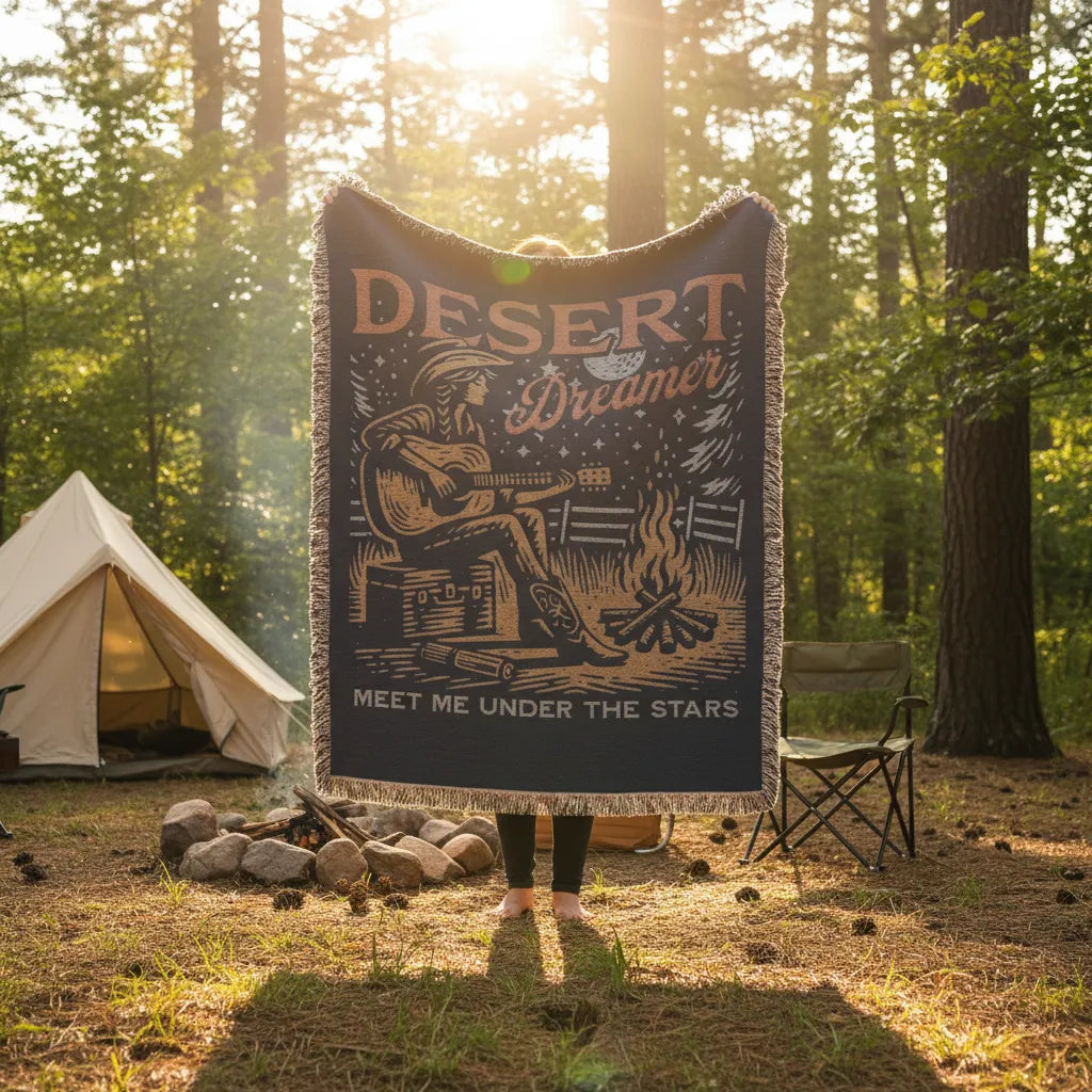 Moonlit Desert Dreamer Woven Blanket