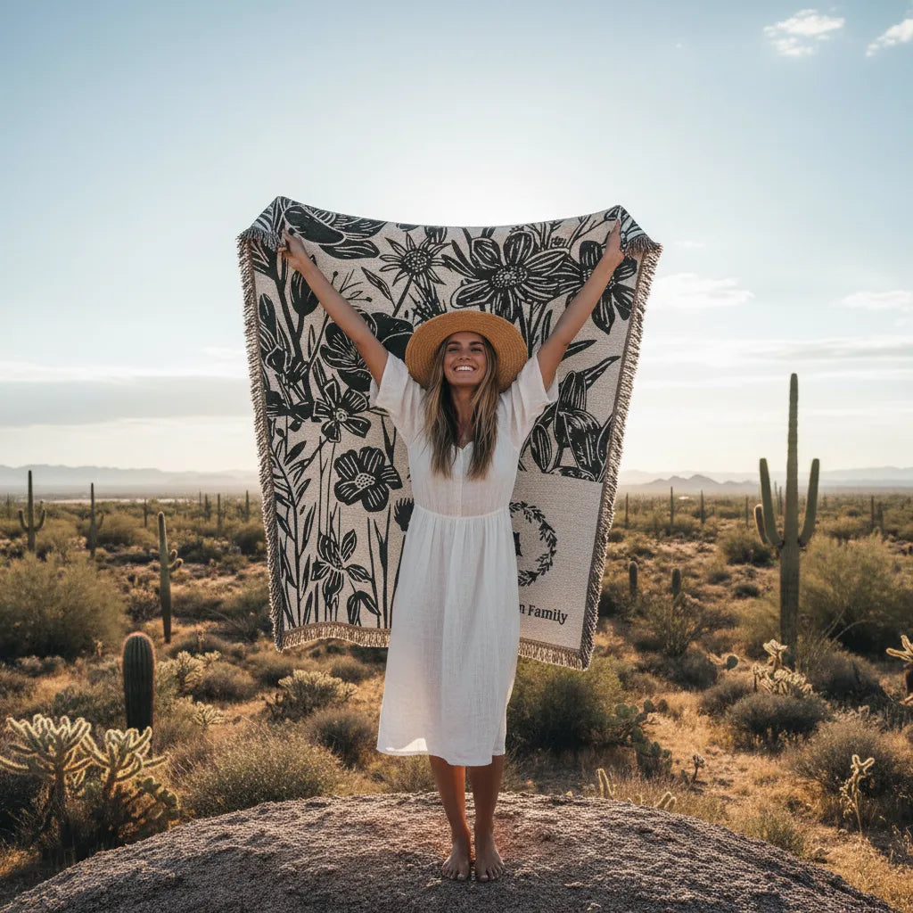 Heirloom Artwork Woven Blanket (Portrait)