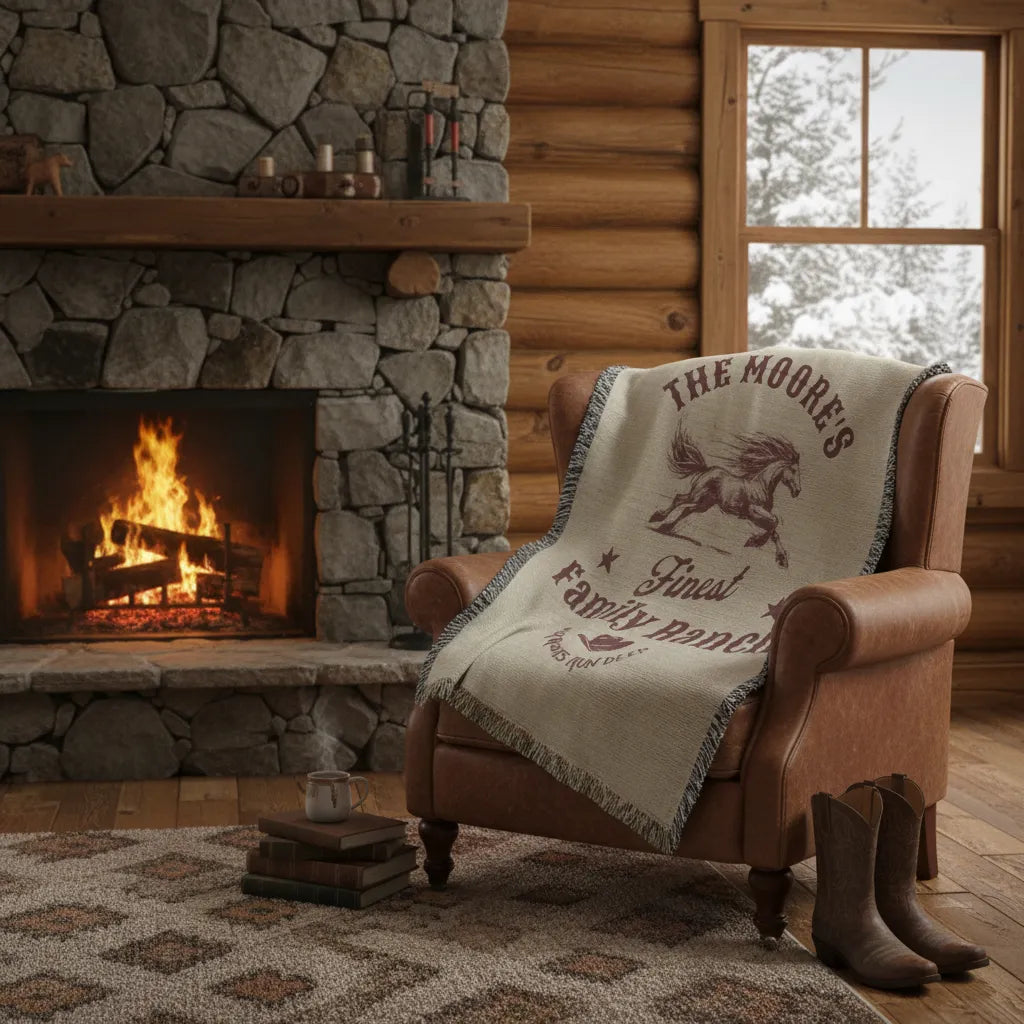 Finest Family Ranch Personalized Heirloom Woven Blanket