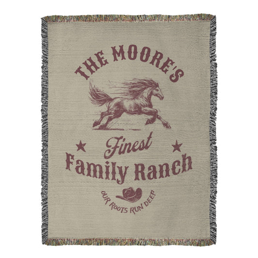 Finest Family Ranch Personalized Heirloom Woven Blanket