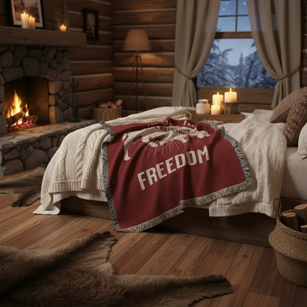 Rooted In Freedom Personalized Buffalo Family Woven Throw