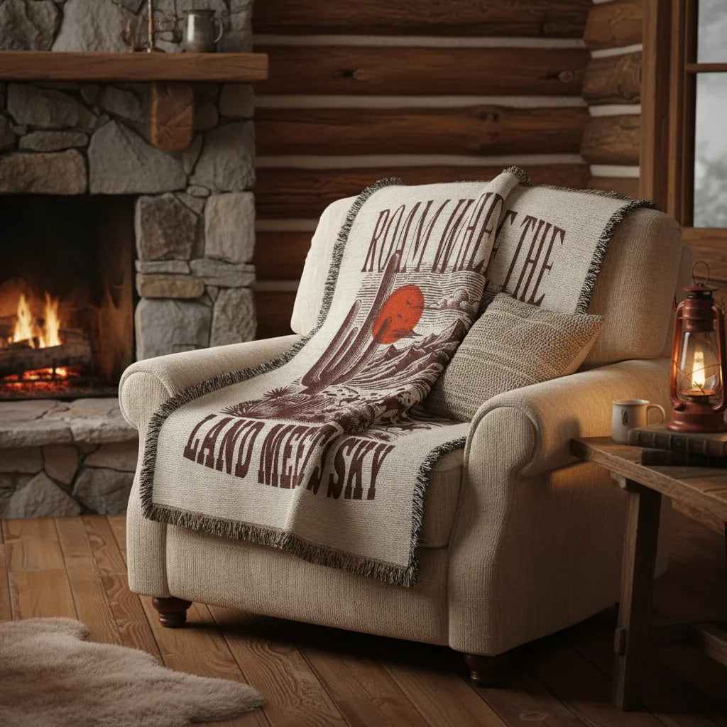 Roam Where The Land Meets Sky Western Desert Woven Throw
