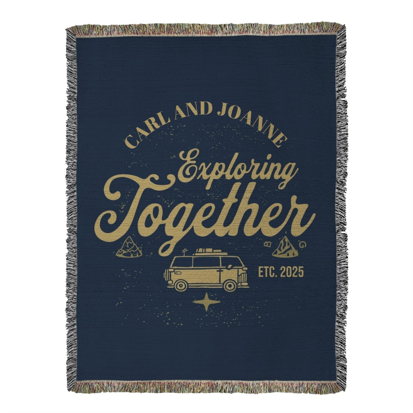 Exploring Together Personalized Adventure Woven Blanket