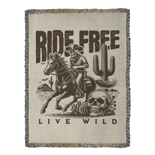 Ride Free, Live Wild Western Outlaw Woven Heirloom Throw