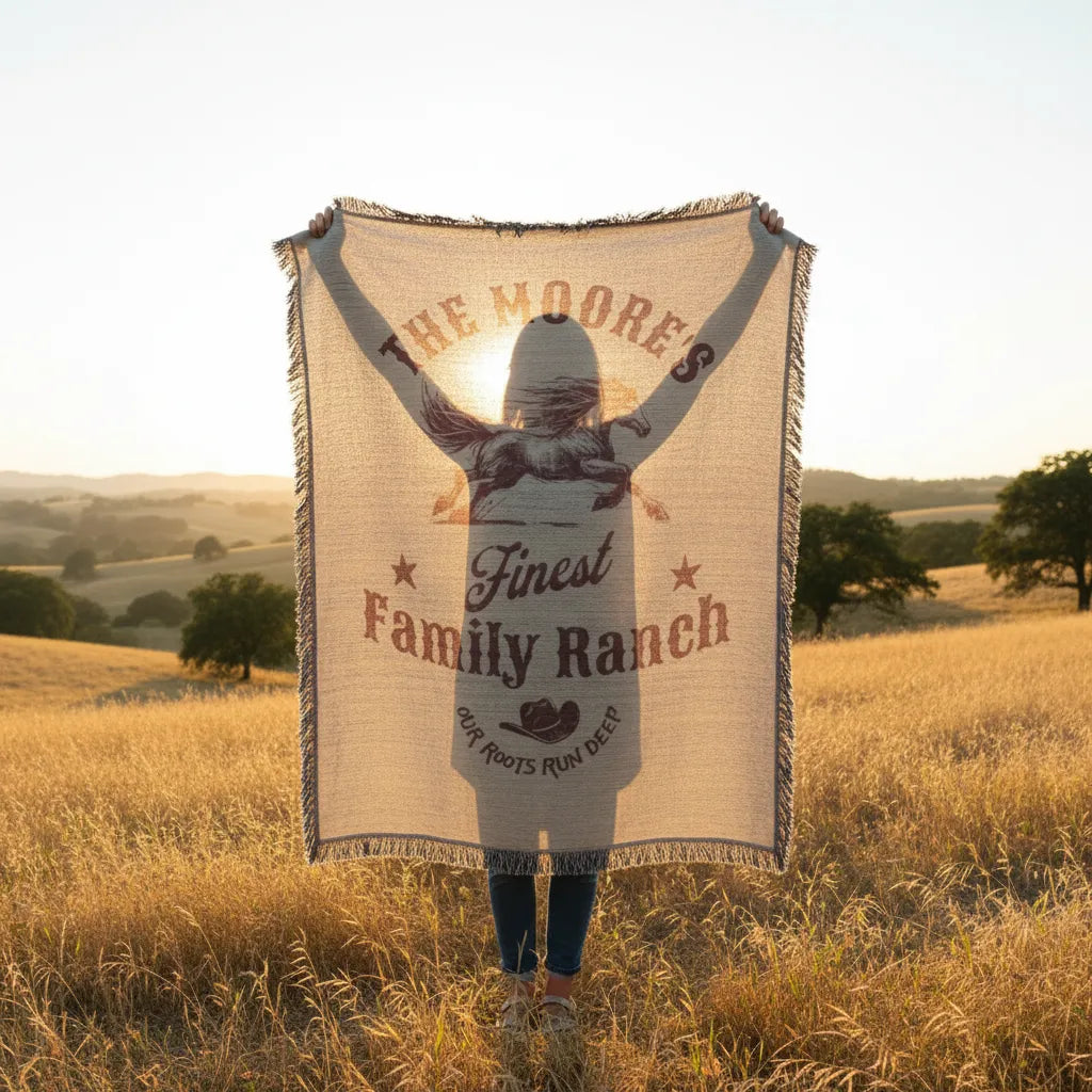 Finest Family Ranch Personalized Heirloom Woven Blanket