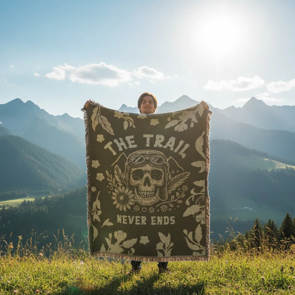 The Trail Never Ends Woven Heirloom Blanket