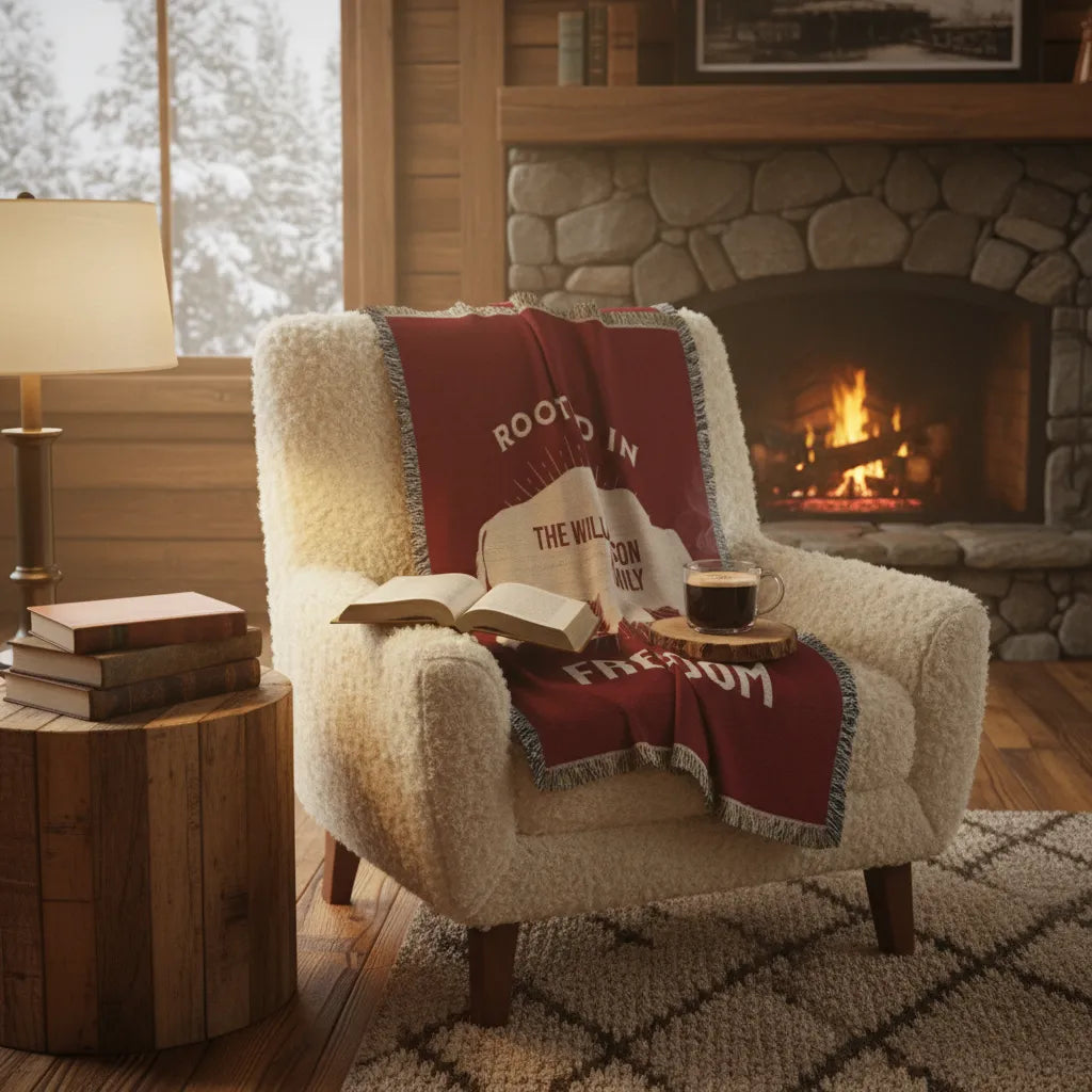 Rooted In Freedom Personalized Buffalo Family Woven Throw