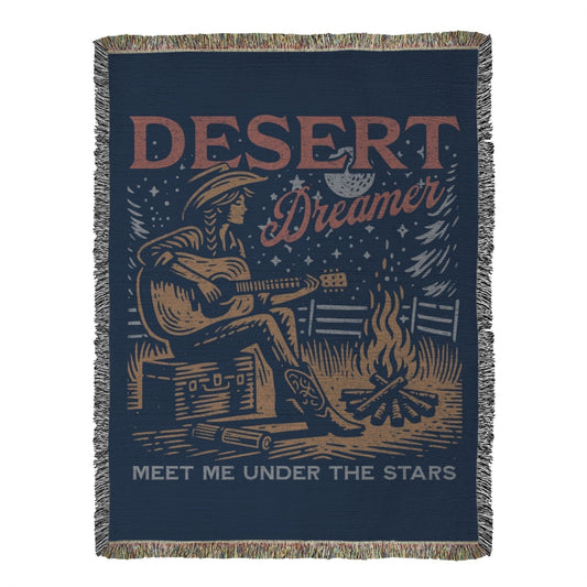 Moonlit Desert Dreamer Woven Blanket