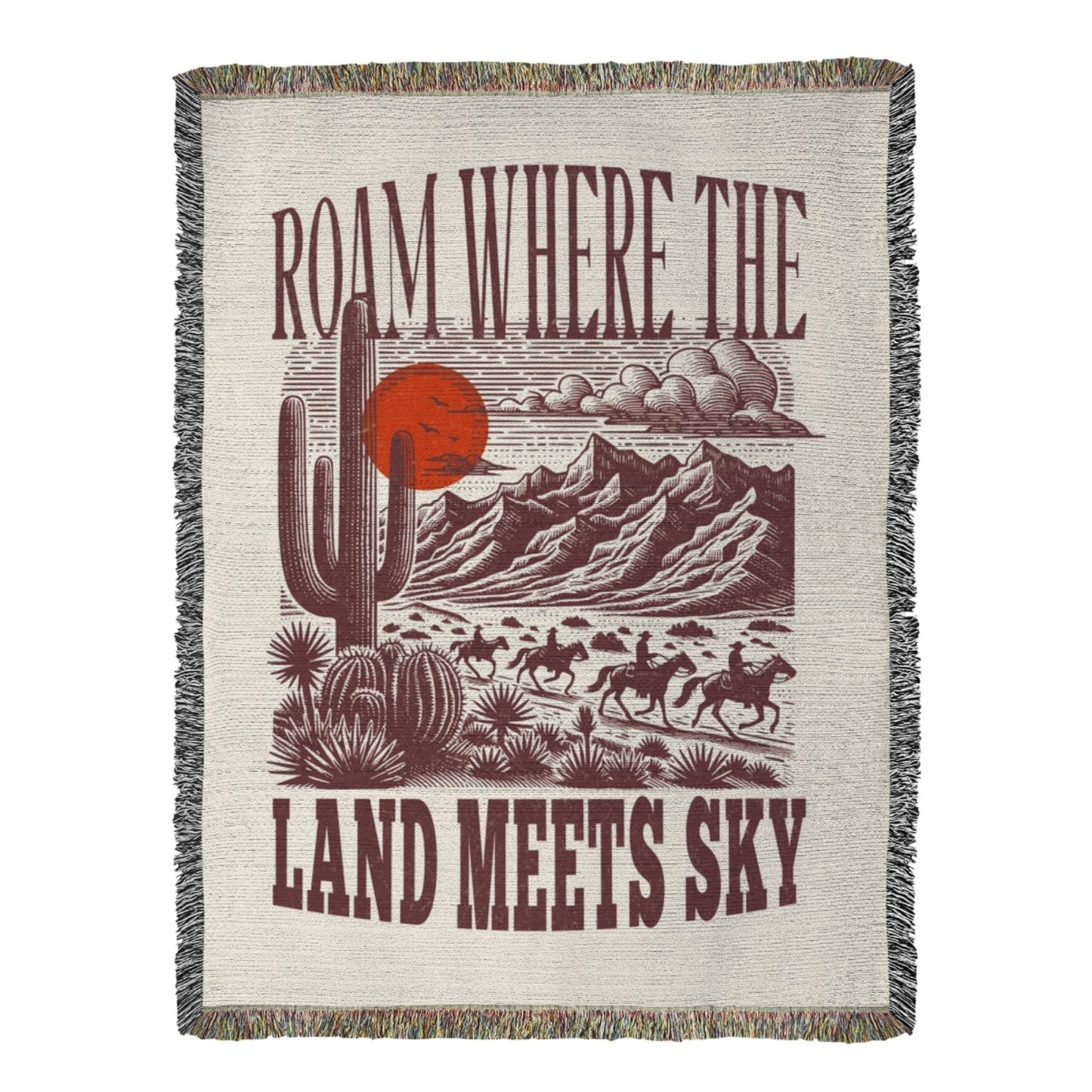 Roam Where The Land Meets Sky Western Desert Woven Throw