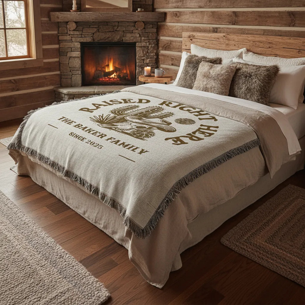 Raised Right Here Personalized Heirloom Woven Blanket